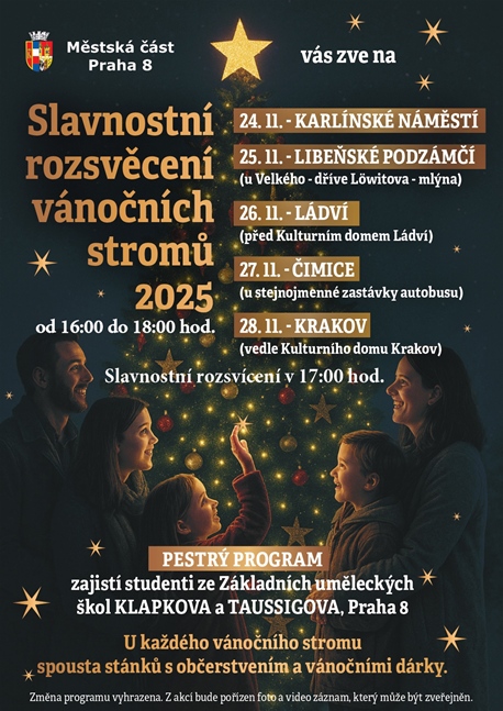 Slavnostní rozsvěcení stromů 2025