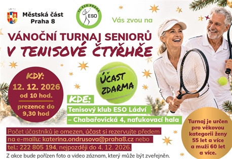 Vánoční turnaj seniorů v tenisové čtyřhře 2026