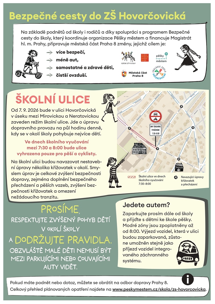 Bezpečné cesty do ZŠ Hovorčovická