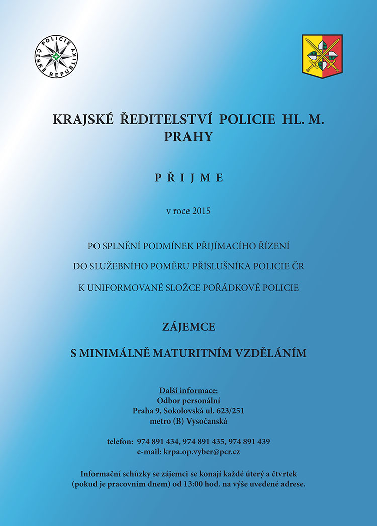 Police – Krajské ředitelství Praha – náborový leták